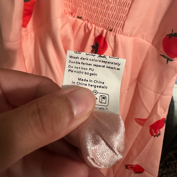 NWT Belle Poque Strawberry Print Pink Swing Midi A Line Dress - Picture 9 of 12